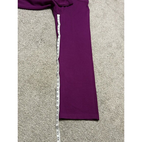 St. John - Plum High-Waisted Straight Leg Knit Pants SIZE 10 - Picture 10 of 10